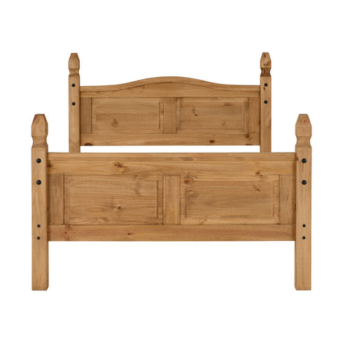 Corona 4FT6 Bed High Foot End - Distressed Waxed Pine